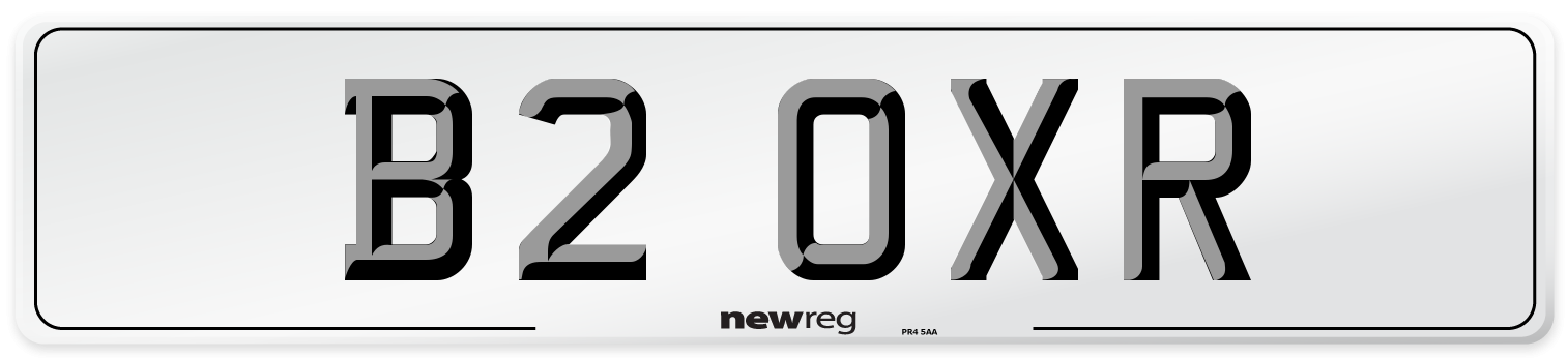 B2 OXR Number Plate from New Reg